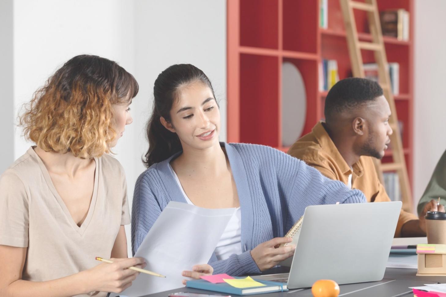 Development team working on bug tracking system